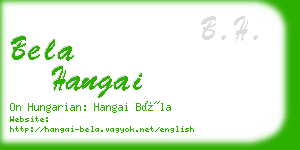 bela hangai business card